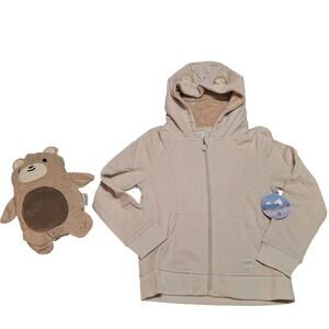 Cubcoats Tan Bear Transforming Hoodie to Plush Stuffed Animal kids 8 nwt